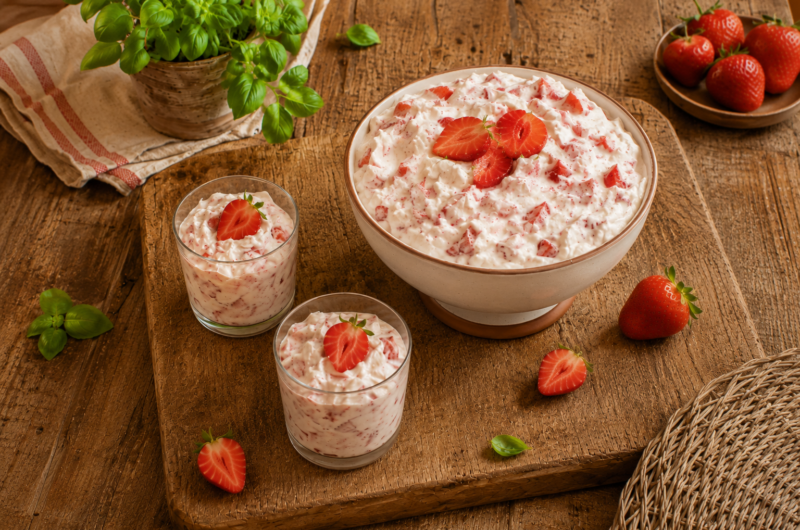 Schnelles Erdbeer-Quark-Dessert